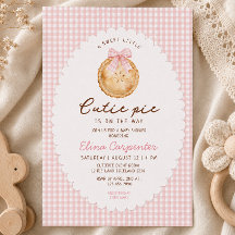 Faire-part de Baby Shower « Cutie Pie » à carreaux