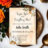 Faire-part de Baby Shower d'Automne – Aquarelle pê