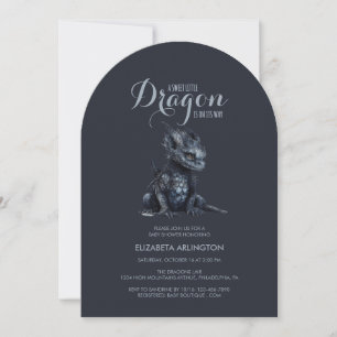Faire-part de Baby Shower de Dragon Mignon Gothiqu
