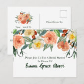 Faire-part de Baby Shower de mariage floral d'auto (Devant / Derrière)