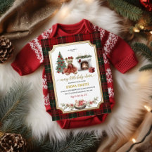 Faire-part de Baby Shower de Noël | Teddy Bear Chr