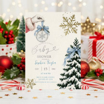 Faire-part de Baby Shower d'hiver | Flocon de neig