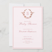 Faire-part de baby shower double face Monogramme f (Devant)