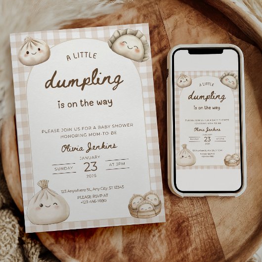 Faire-part de Baby Shower Dumpling Bébé Dumpling