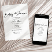 Faire-part de Baby Shower écriture simple moderne