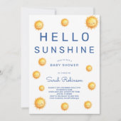 Faire-part de Baby Shower Editable Hello Sunshine (Devant)