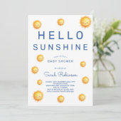 Faire-part de Baby Shower Editable Hello Sunshine (Debout devant)