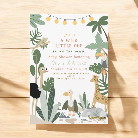 Faire-part de Baby Shower Editable Jungle Safari