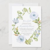 Faire-part de Baby Shower Élégant Fleurs Diamant B (Devant)