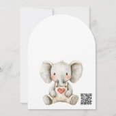 Faire-part de Baby Shower Éléphant Mignon (Dos)