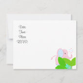 Faire-part de Baby Shower Eléphant Rose Doux (Dos)