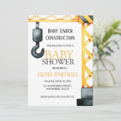 Faire-Part de Baby Shower "En Construction" (Debout devant)