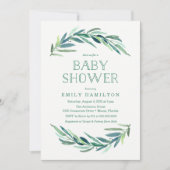 Faire-part de Baby Shower Eucalyptus Moderne (Devant)