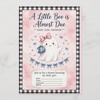 Faire-part de Baby Shower Fantôme Rose