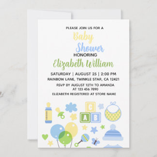 Faire-part de Baby Shower Fille aux Feuilles d'Euc