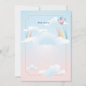 faire-part de baby shower fille avec une cigogne d (Dos)