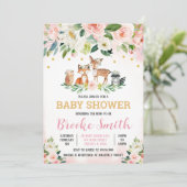 Faire-part de Baby Shower Fille en Forêt (Debout devant)