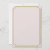 Faire-part de Baby Shower Fille Or Rose Script (Dos)