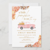 Faire-Part de Baby Shower Fille Petit Citrouille d (Devant)