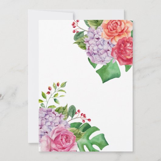 Faire-part de Baby Shower Fille pour un Brunch Flo (Dos)