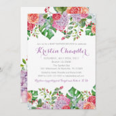 Faire-part de Baby Shower Fille pour un Brunch Flo (Devant / Derrière)