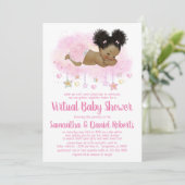 Faire-part de Baby Shower Fille Virtuelle (Debout devant)