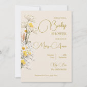 Faire-part de Baby Shower Fleur de champ Aquarelle (Devant)