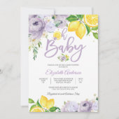 Faire-part de Baby Shower Fleur de Citron (Devant)