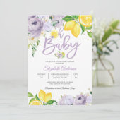 Faire-part de Baby Shower Fleur de Citron (Debout devant)