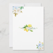 Faire-part de Baby Shower Fleur de Citron (Dos)