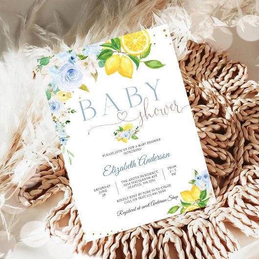 Faire-part de Baby Shower Fleur de Citron