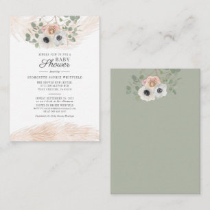 Faire-part de Baby Shower Fleur de Pampa et Eucaly