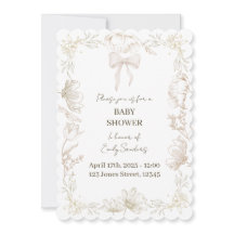 Faire-part de Baby Shower Fleuris de Delft Caprice