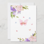 Faire-part de Baby Shower Fleurs Papillon (Dos)