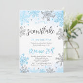 Faire-part de Baby Shower Flocon de Neige (Debout devant)