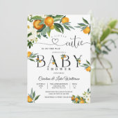 Faire-part de Baby Shower Floral Citron (Debout devant)