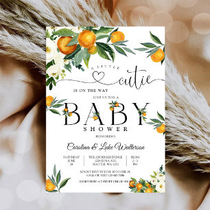 Faire-part de Baby Shower Floral Citronique