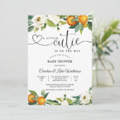 Faire-part de Baby Shower Floral Citronné (Debout devant)