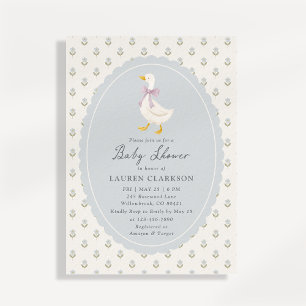 Faire-part de Baby Shower Floral Cottage Oie de Fa