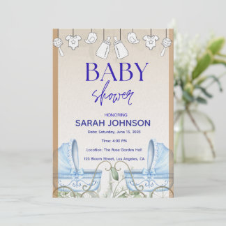 Faire-part de Baby Shower | Floral Élégant