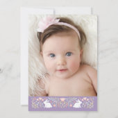 Faire-part de Baby shower floral Unicorn (Dos)