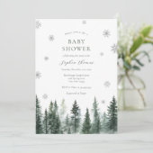 Faire-part de Baby Shower Forêt d'Hiver (Debout devant)