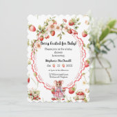 Faire-part de Baby Shower Fraise (Debout devant)