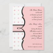 Faire-part de Baby Shower - French Bow Dot Swirl (Dos)