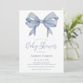 Faire-part de Baby Shower Garçon Arc-en-Ciel Bleu (Debout devant)