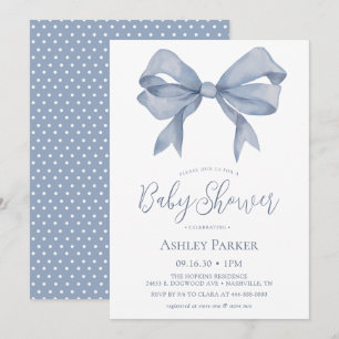 Faire-part de Baby Shower Garçon Arc-en-Ciel Bleu