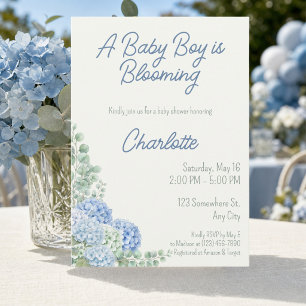 Faire-part de Baby Shower Garçon Baby in Bloom