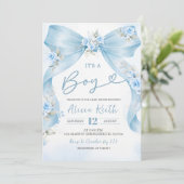 Faire-part de baby shower garçon Coquette Arc-en-c (Debout devant)