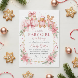 Faire-part de Baby Shower Gingerbread Baby Girl No