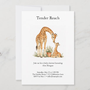 Faire-part de Baby Shower Girafe Tender Reach